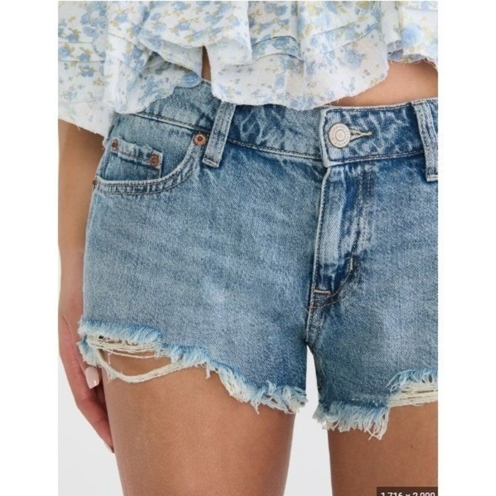 Levis 501 Original Light Wash High-Rise Distressed CutOff Shorts Button Fly | 25